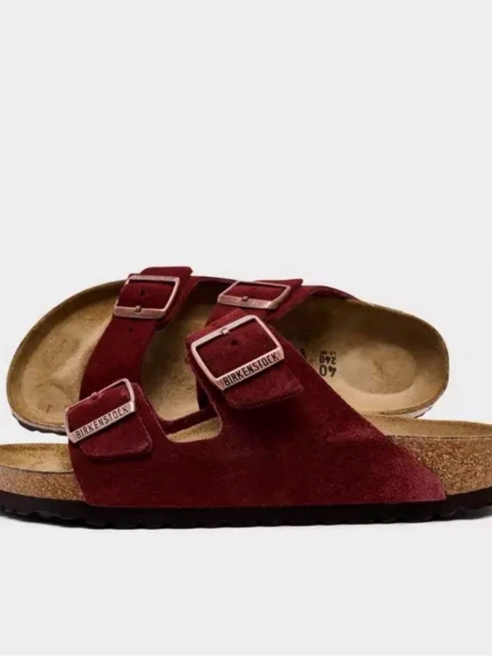 39 EU Birkenstock Arizona Suede Two-Strap Sandals in Zinfandel Color (BRAND NEW)